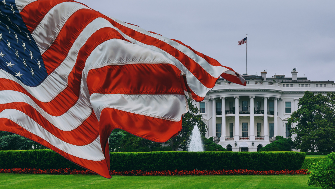 US flag White House - Washington DC United States