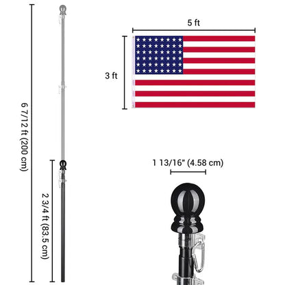 LINCOLN 6’ Telescoping Wall Mounted Flagpole Only