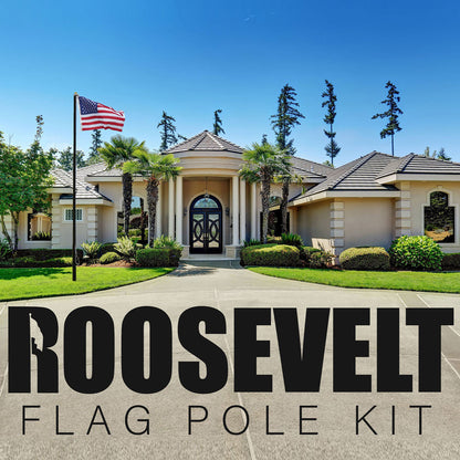 Roosevelt Premium 25ft Telescoping Flag Pole Kit Bundle